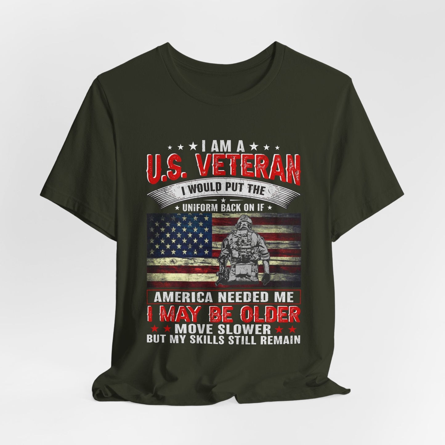 Army Veteran Patriotic Graphic Design Unisex Cotton T-Shirt v25
