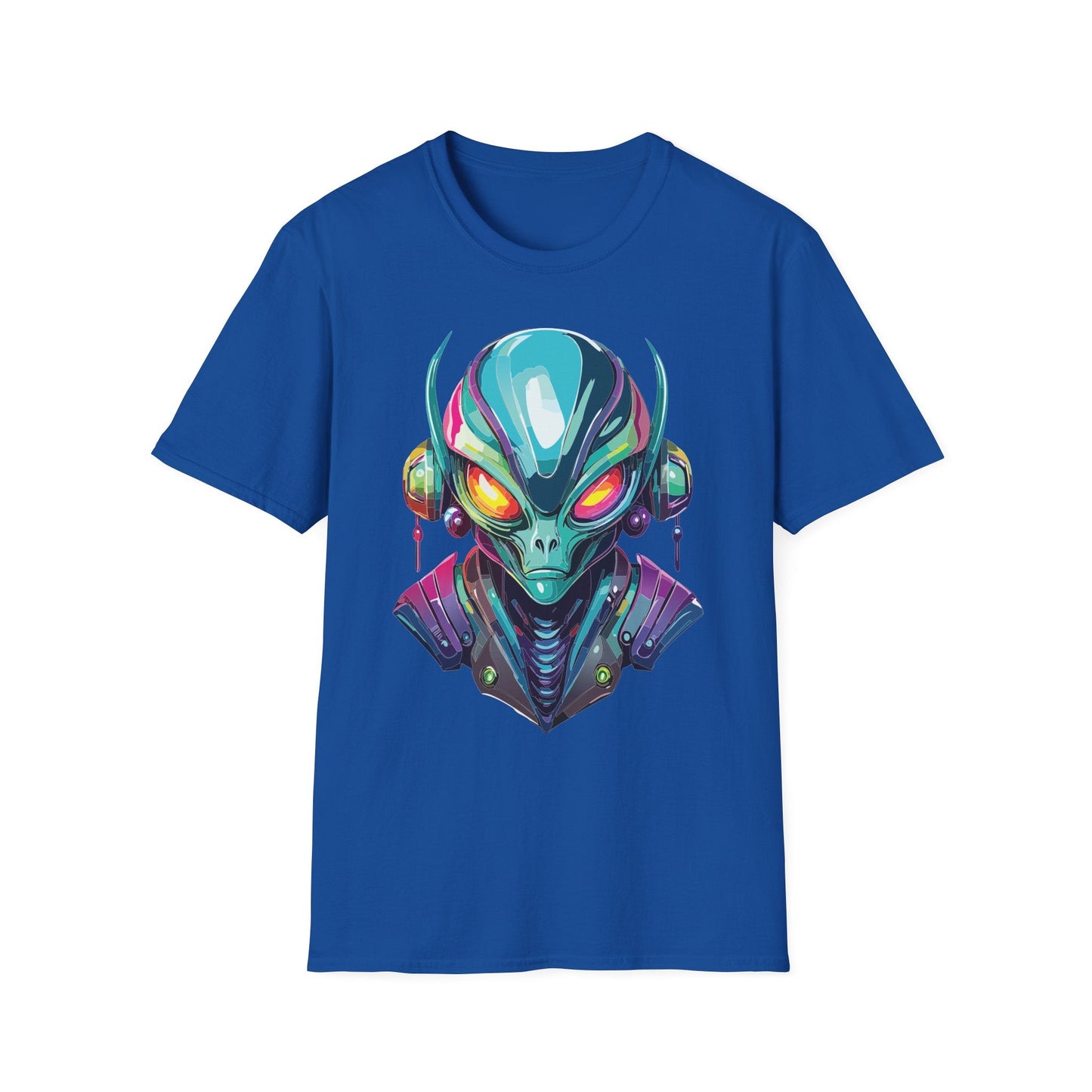 Alien Cosmos Unisex Cotton T Shirt With Alien Artwork Softstyle Ring Spun Cotton 64000