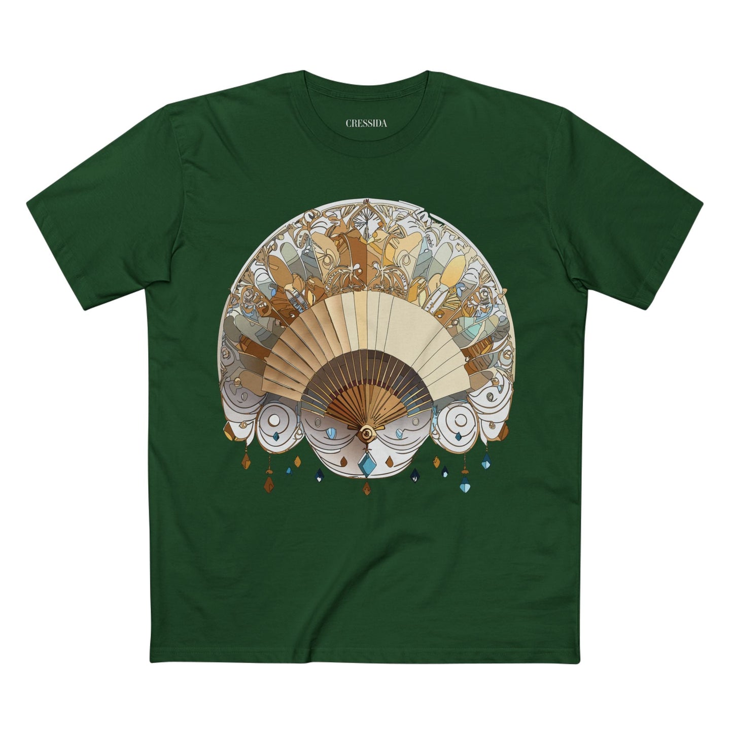 Antique Fan Graphic Design T-Shirt Unisex 100 Cotton Floral Carnival Artwork Tee 11
