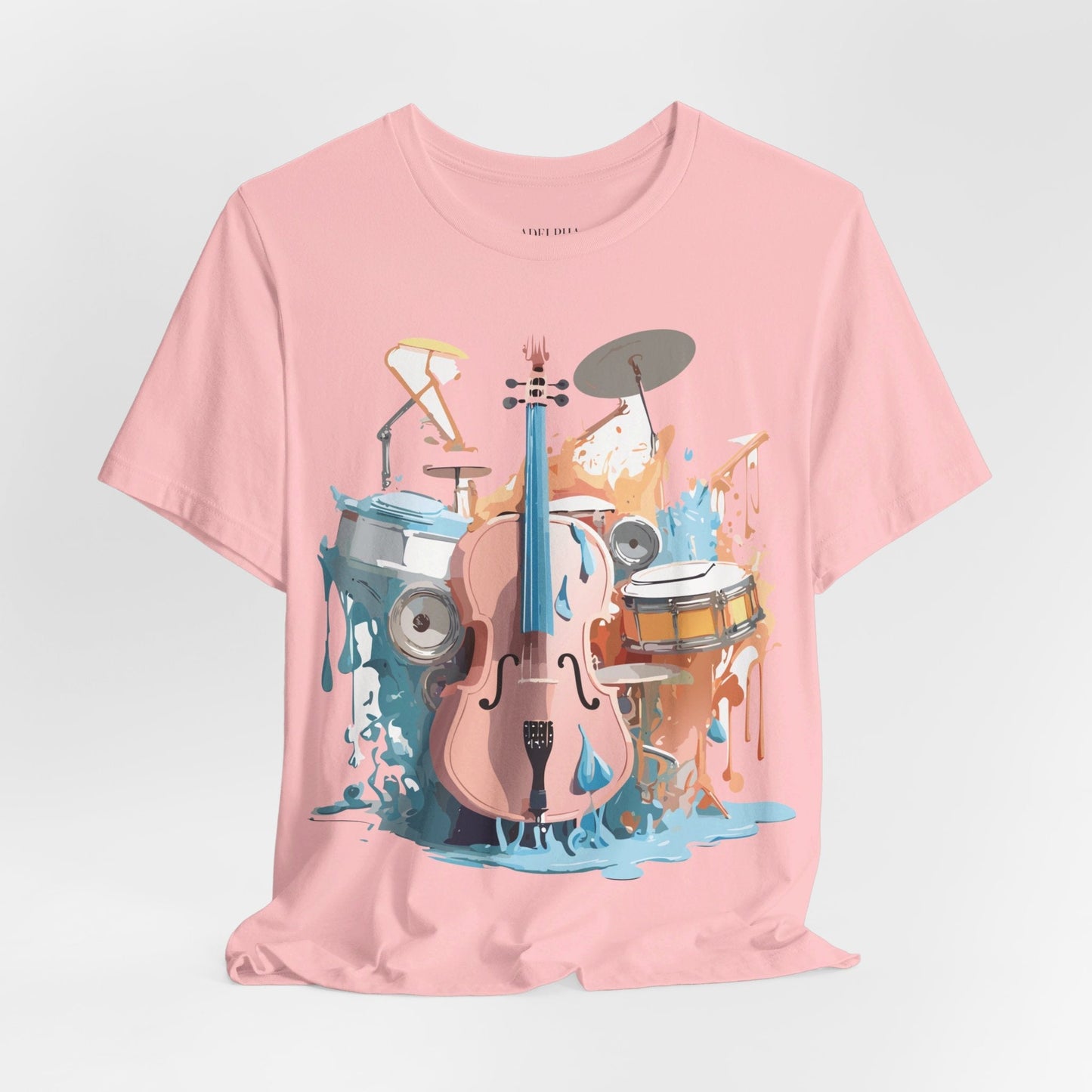 Music Graphic Unisex 100 Cotton Vintage Art with Musical Elements Tee 74