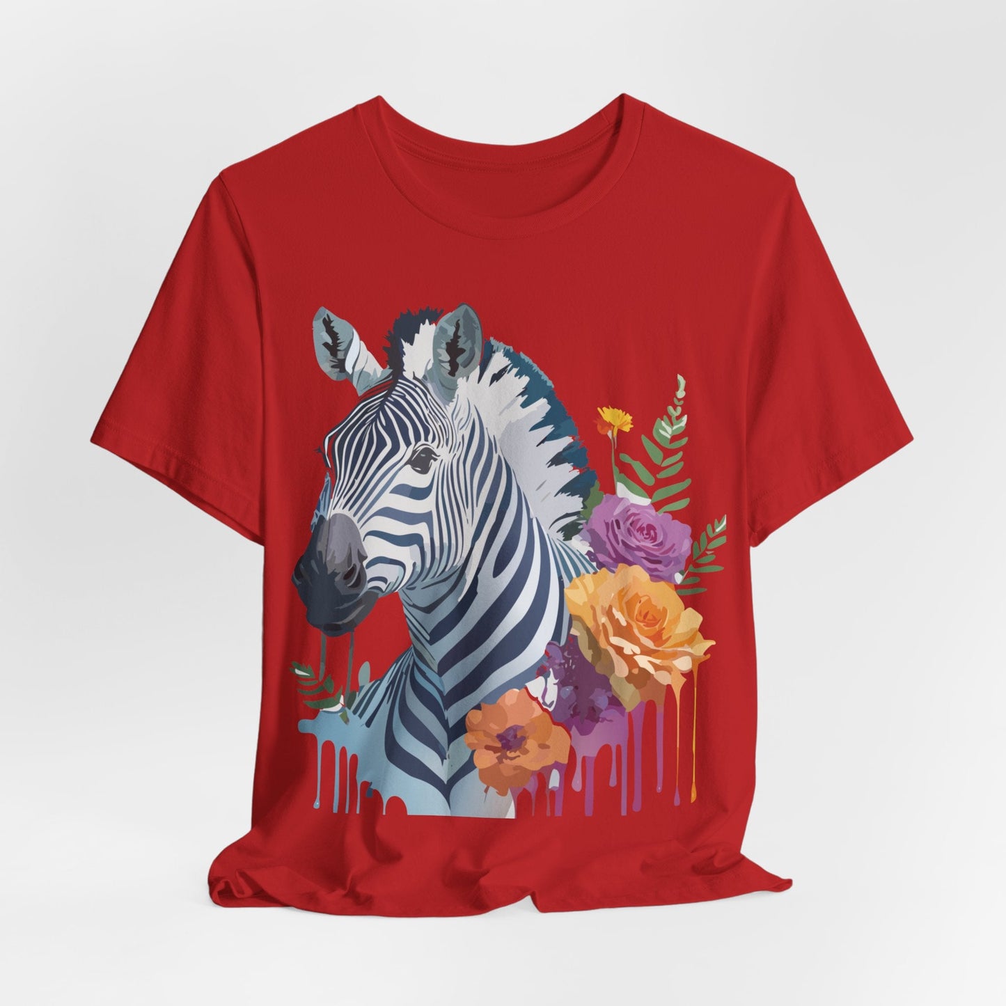 Zebra Graphic Unisex 100 Cotton Vintage Animal Art T-Shirt 4