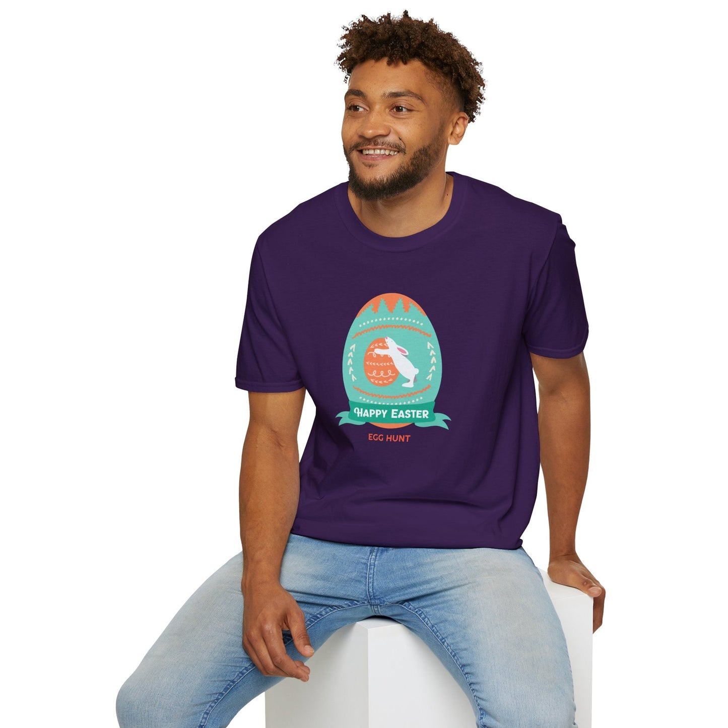 Easter Egg T Shirt Unisex Softstyle Tee With Easter Signature Design 100 Percent Ring Spun Cotton