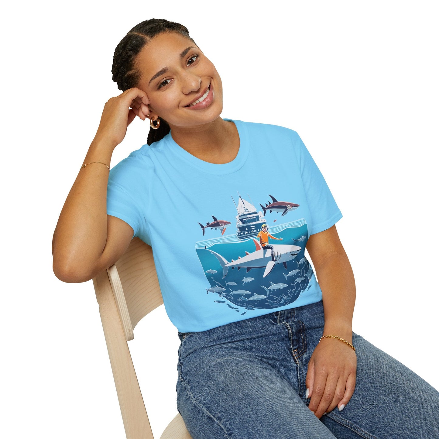 Ocean Tee Shirt Unisex Softstyle Gildan 64000 Cotton T Shirt Lightweight Casual Tee