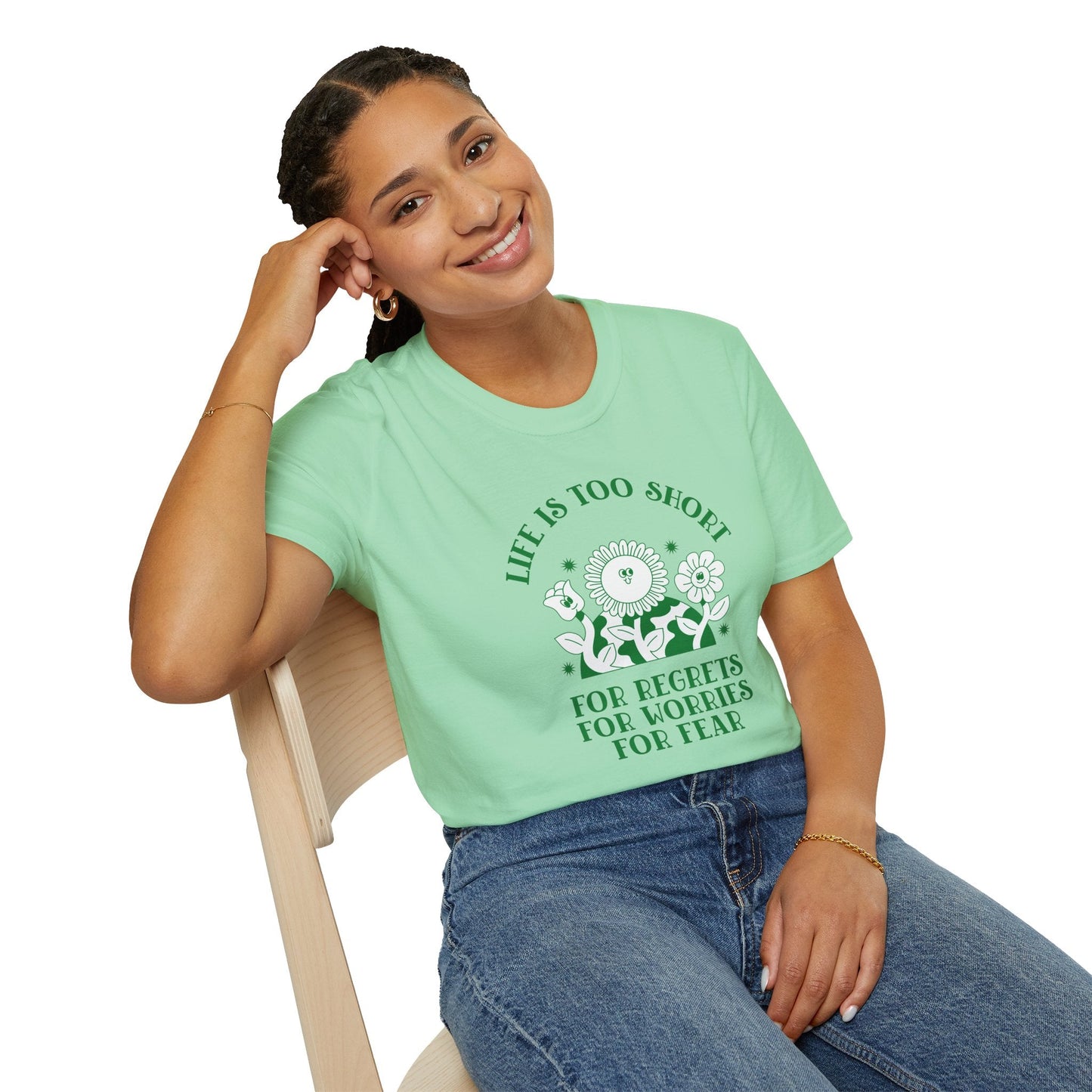 Positive Slogan T Shirts With Positive Words Tee Shirt Good Quotes Unisex Gildan Softstyle 64000 100 Percent Cotton
