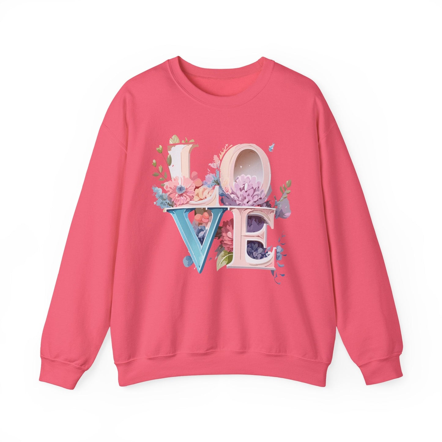 Floral Love Sweatshirt Valentines Day Sweatshirt Love Flower Unisex Crewneck Sweatshirt