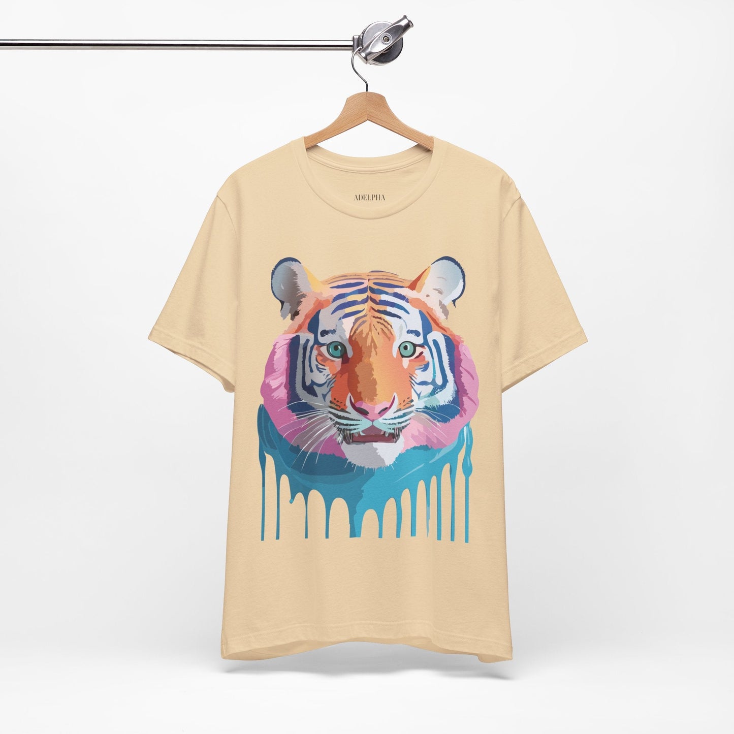 Tiger Shirt Graphic Tee Unisex Jersey Short Sleeve Art Design By Adelpha Vintage Inspired Artwork