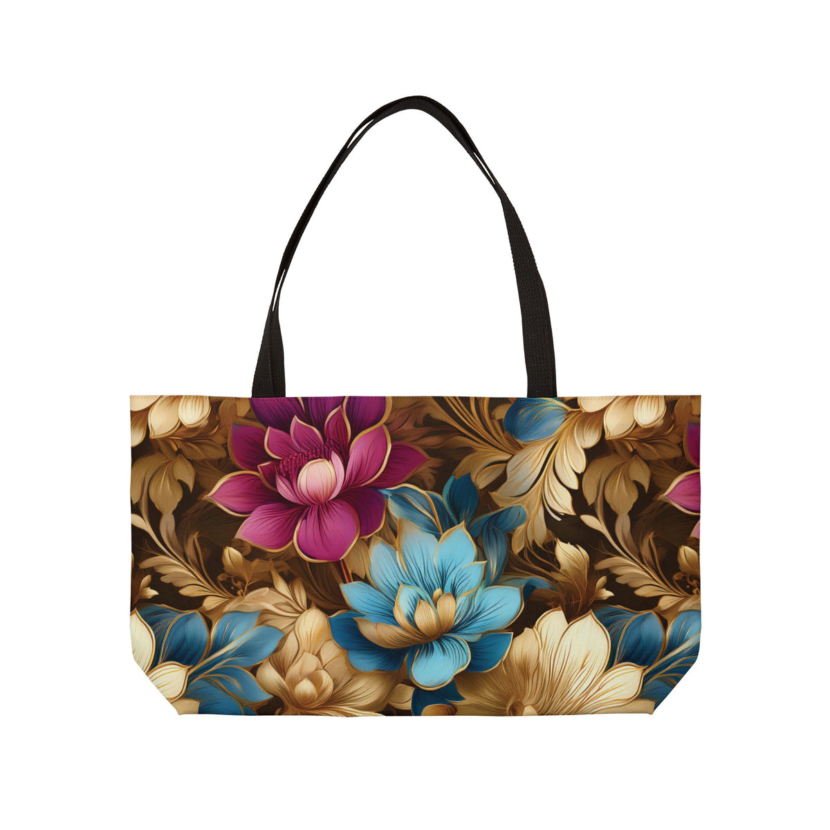 Floral Print Poly Canvas Weekender Bag 19