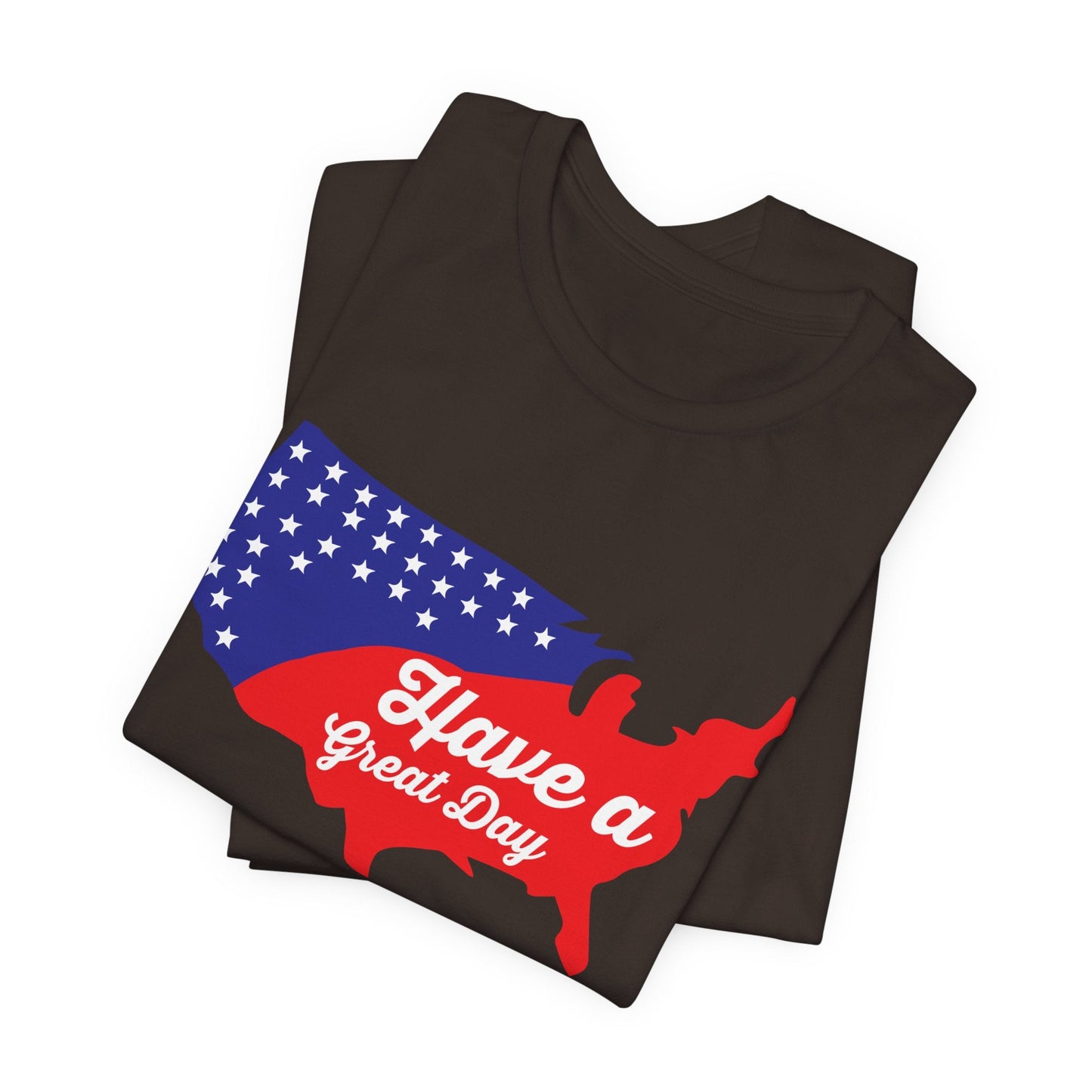 USA Map Patriotic Graphic Unisex Cotton T-Shirt 021