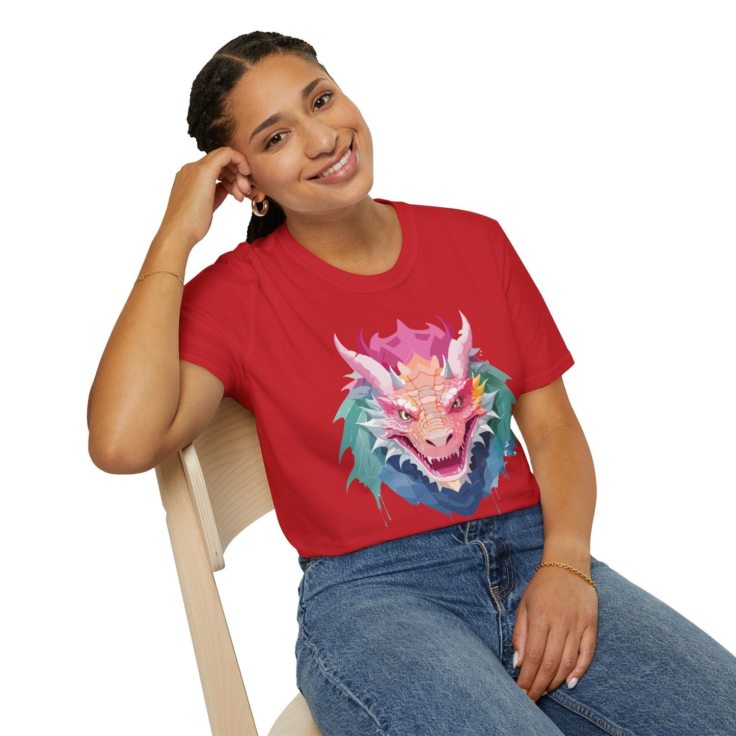 Dragon Graphic Unisex Cotton Softstyle Art Design Tee With Animals 28