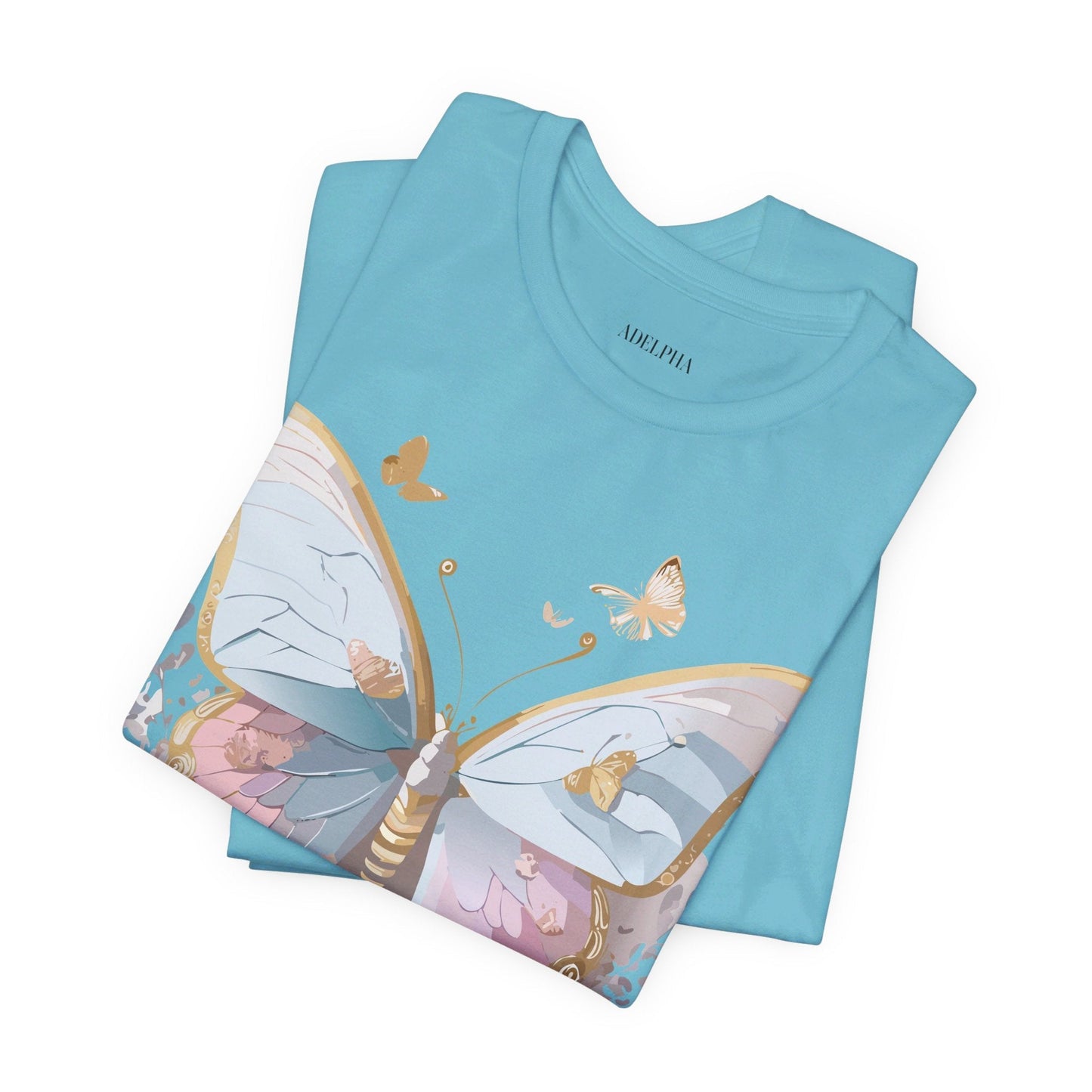Unisex Graphic Tee Featuring Adelpha Artwork Vintage Butterfly Inspired Short Sleeve