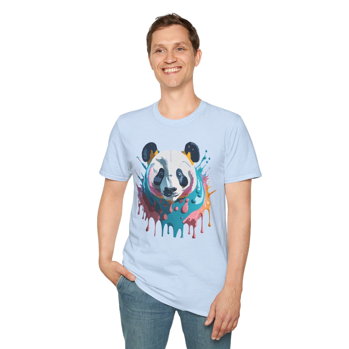 Panda Shirt Unisex T Shirt Gildan Softstyle 64000 Panda Graphic Animal Tee 100 Percent Cotton