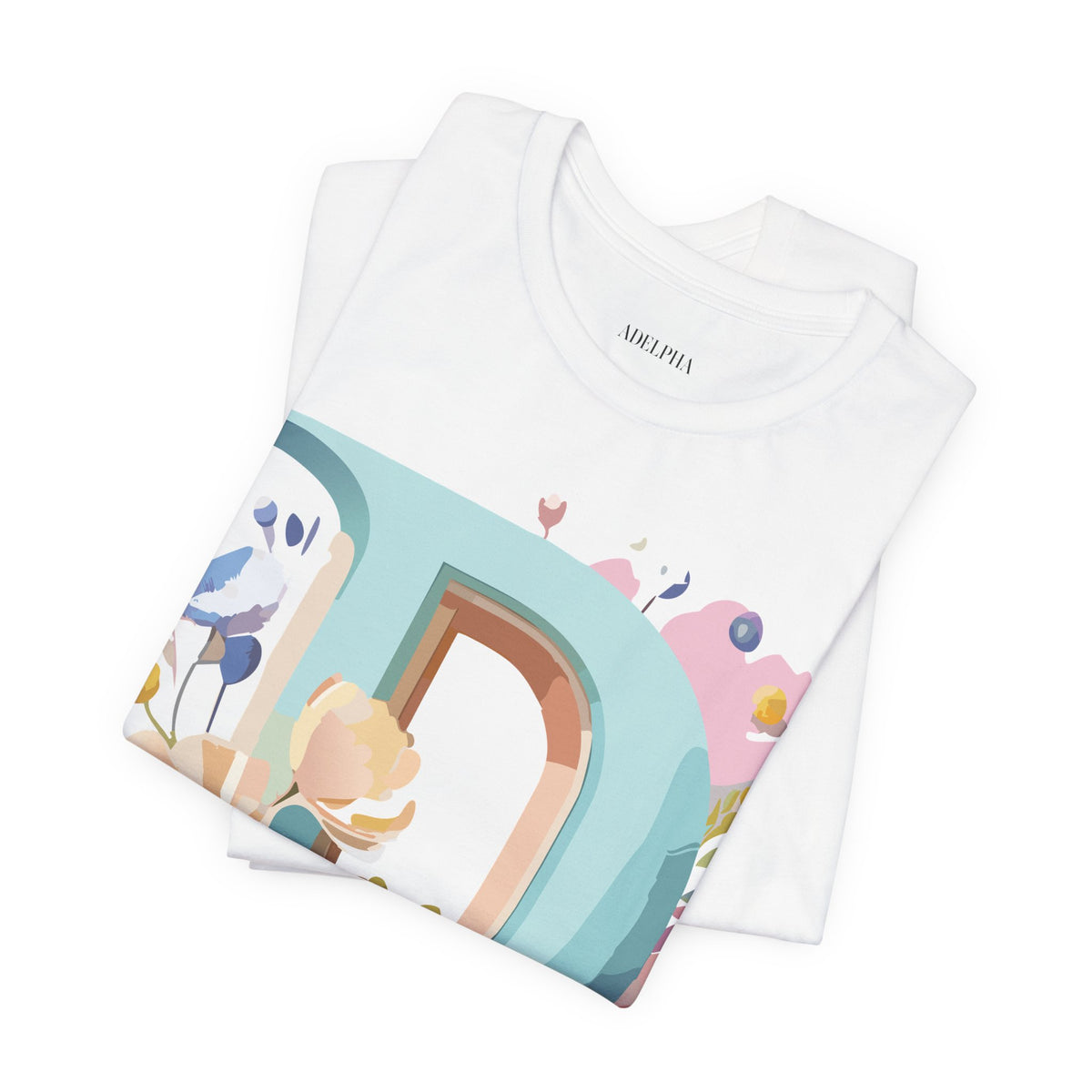Letter D Graphic Unisex Cotton Bella+Canvas Tee with Art Letter Design