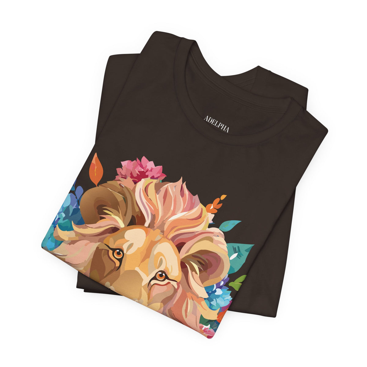 Lion Graphic Unisex Cotton Bella+Canvas Tee with Art Animal Design e42