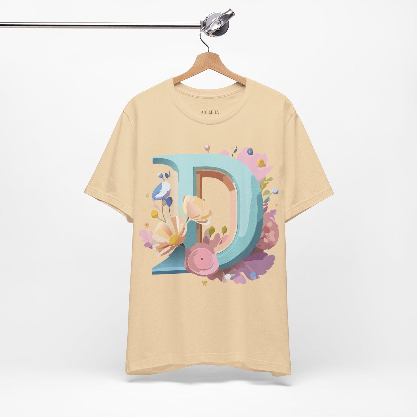 Letter D Shirt Graphic Tee Unisex Vintage Inspired Art Design Adelpha Premium Collection