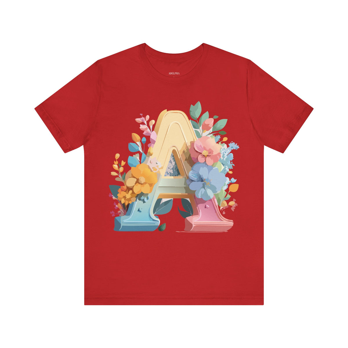 Letter A Graphic Unisex Cotton Bella+Canvas Tee with Art Letter Design