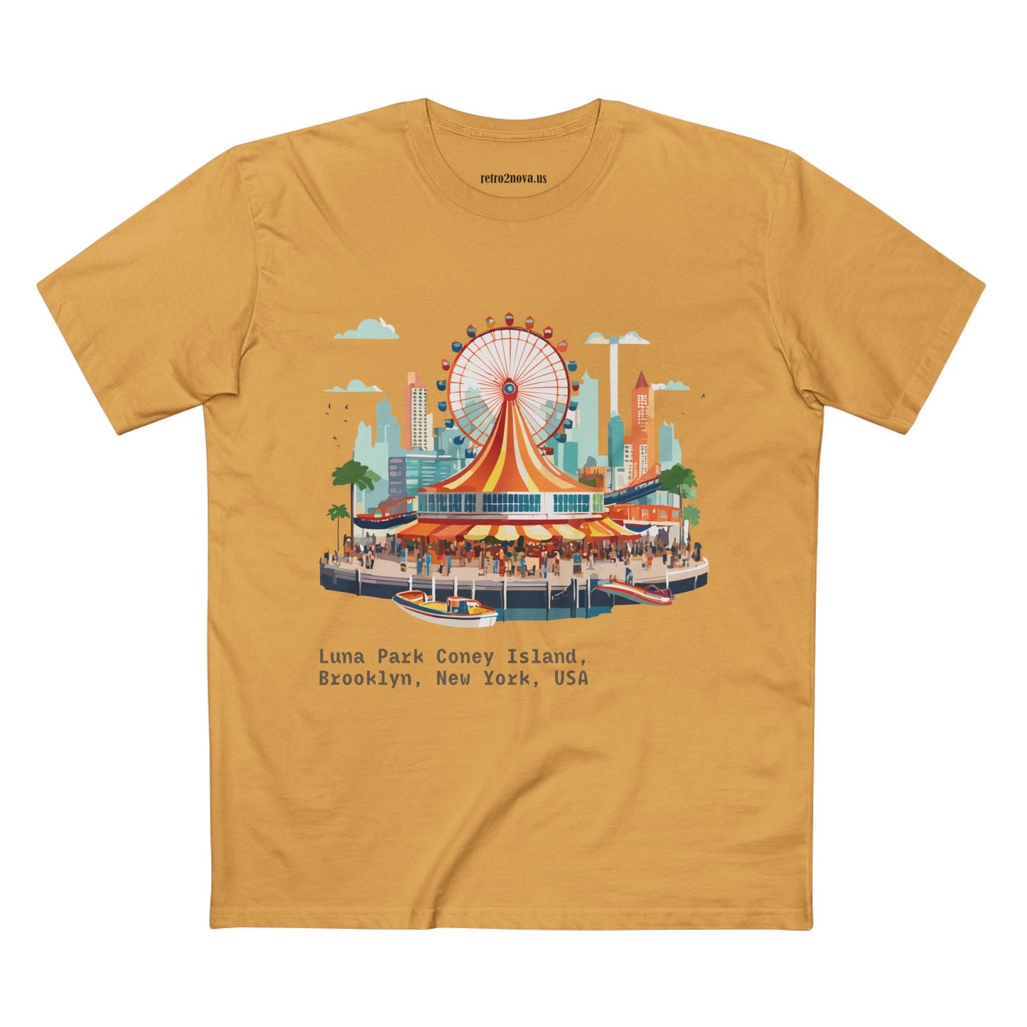 Travel Shirt Brooklyn Tourist Tee TT-13 Unisex By Retro2Nova Premium Cotton Art Collection