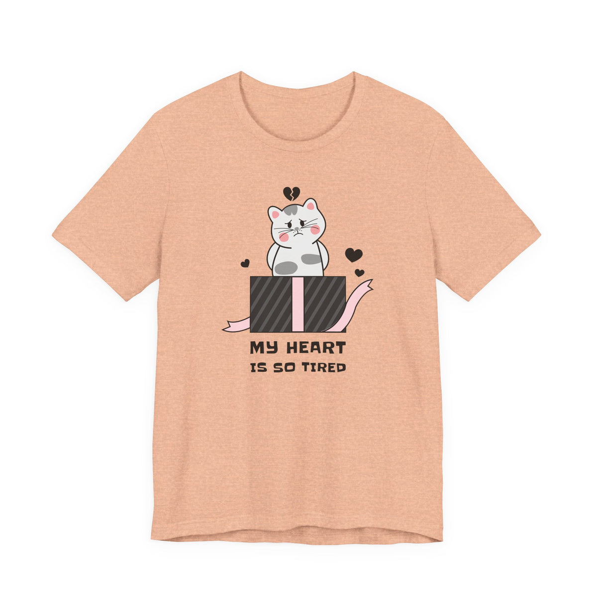 Cat Heart  Love Graphic Tee Shirt - Bella+Canvas Unisex 100 Cotton