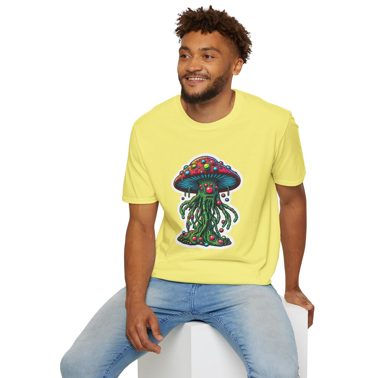 Mashroom Tee Shirt Unisex Funny Mashroom Shirt With Fungus Art Design Gildan Softstyle 64000