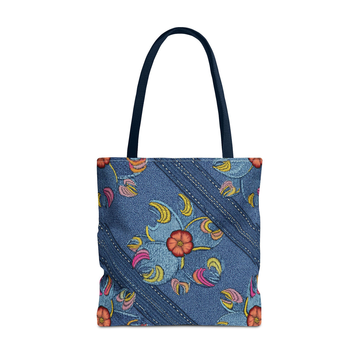 Denim Fabric Imitation Print Unisex Canvas Bag Poly Spun 3 Sizes Tote Bag 161
