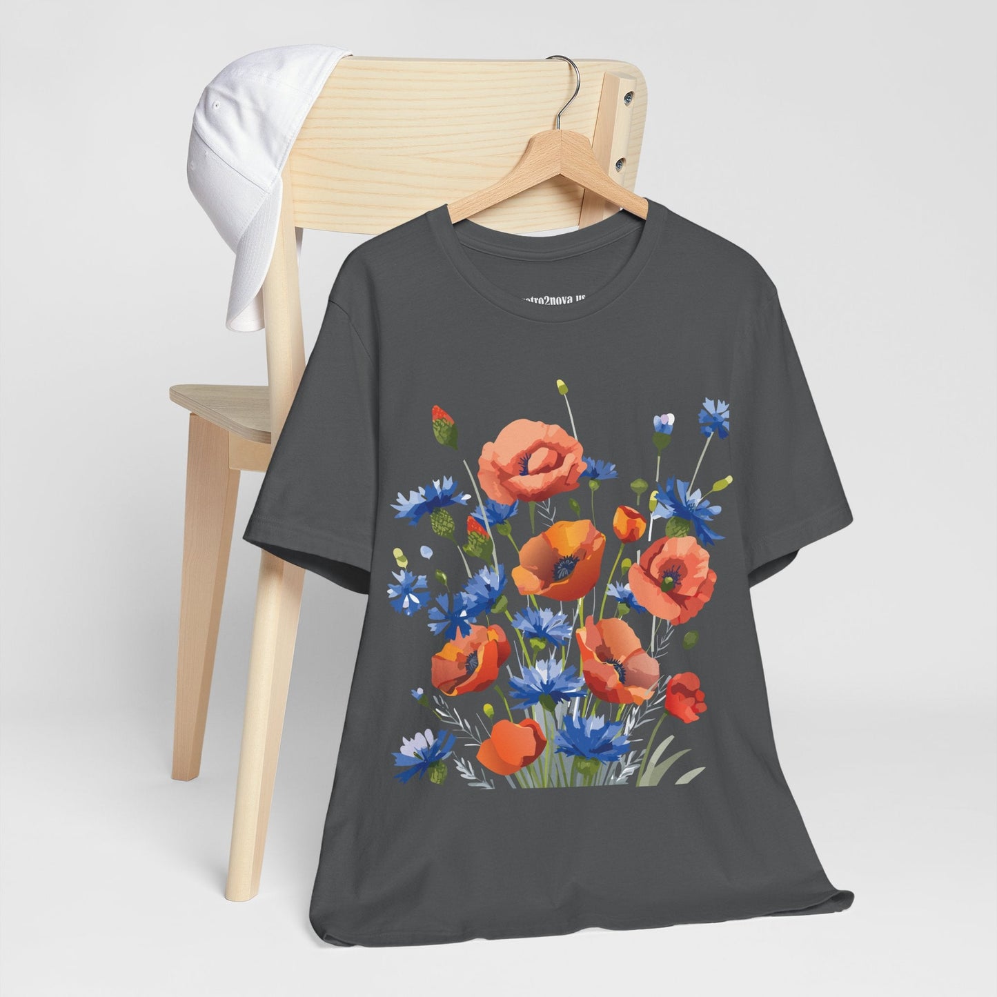 Unisex Floral Shirt Floral Print Tee Lightweight Breathable Fabric Short Sleeve Casual Wear