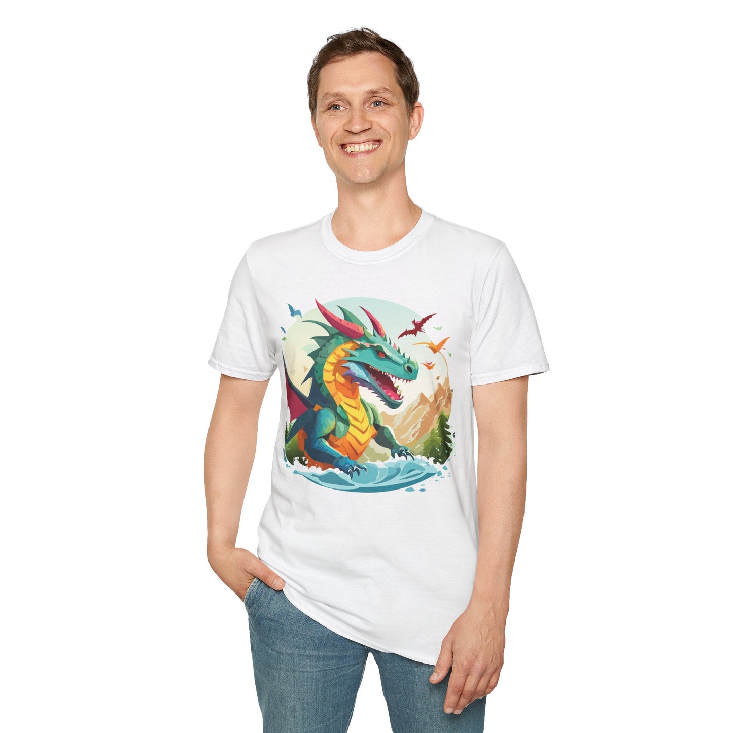 Dragon T Shirt Unisex Animal Tee Softstyle 64000 Premium 100 Percent Ring Spun Cotton
