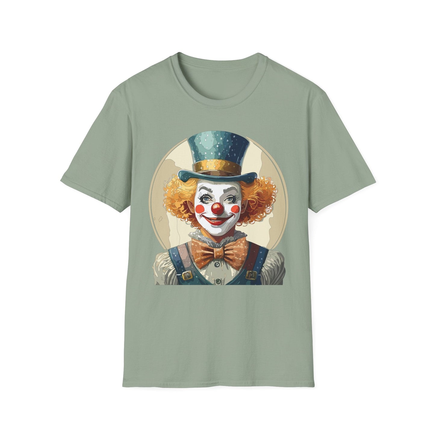 Clown Shirt Unisex T Shirt With Clown Circus Theme Funny Man Shirt Gildan Softstyle 64000