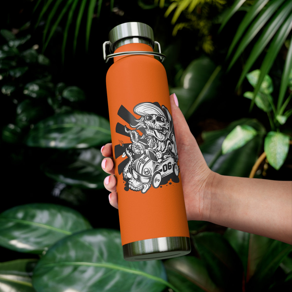 22oz Copper Insulated Water Bottle with Cartoon Design - CV77