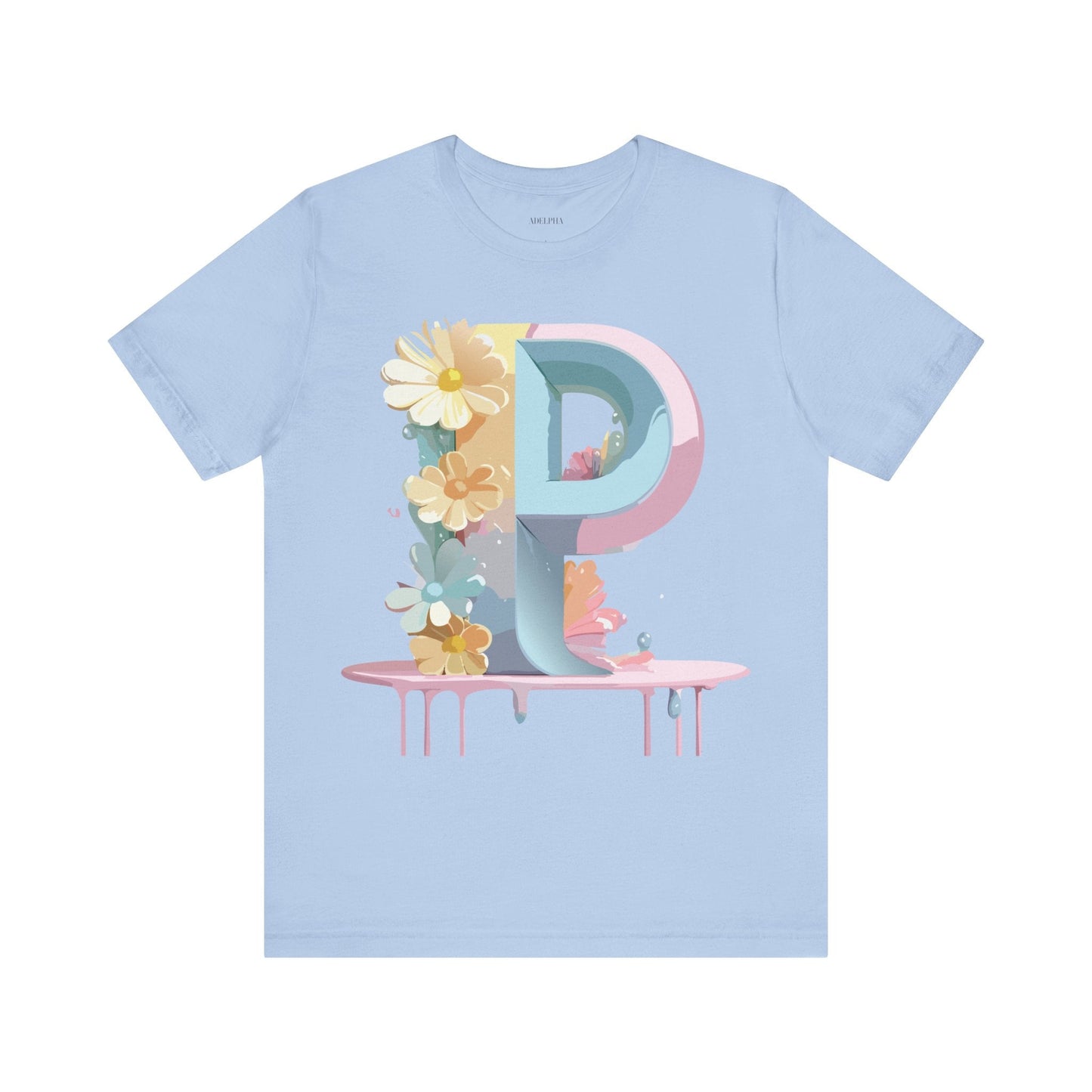 Adelpha Letter P Graphic T Shirt Unisex Vintage Inspired Art Tee for Everyday Style
