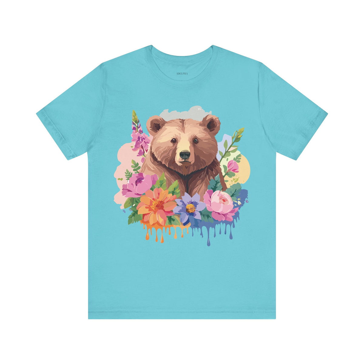 Bear Graphic Unisex Cotton Bella+Canvas Tee with Art Animal Design e1