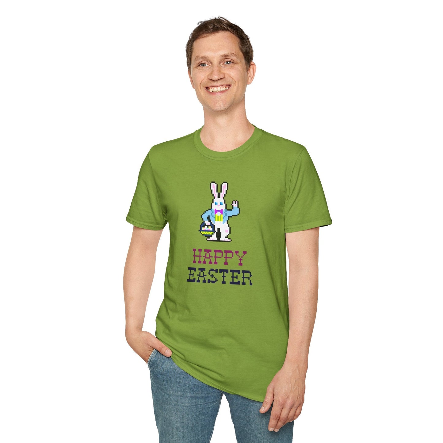 Funny Easter T Shirt With Signature And Prints Unisex Gildan Softstyle Cotton Tee Design