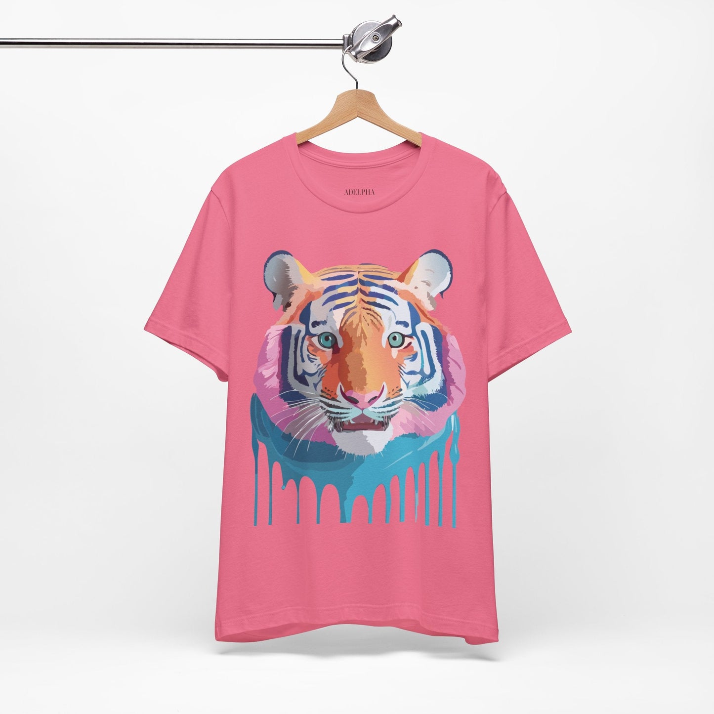 Tiger Shirt Graphic Tee Unisex Jersey Short Sleeve Art Design By Adelpha Vintage Inspired Artwork