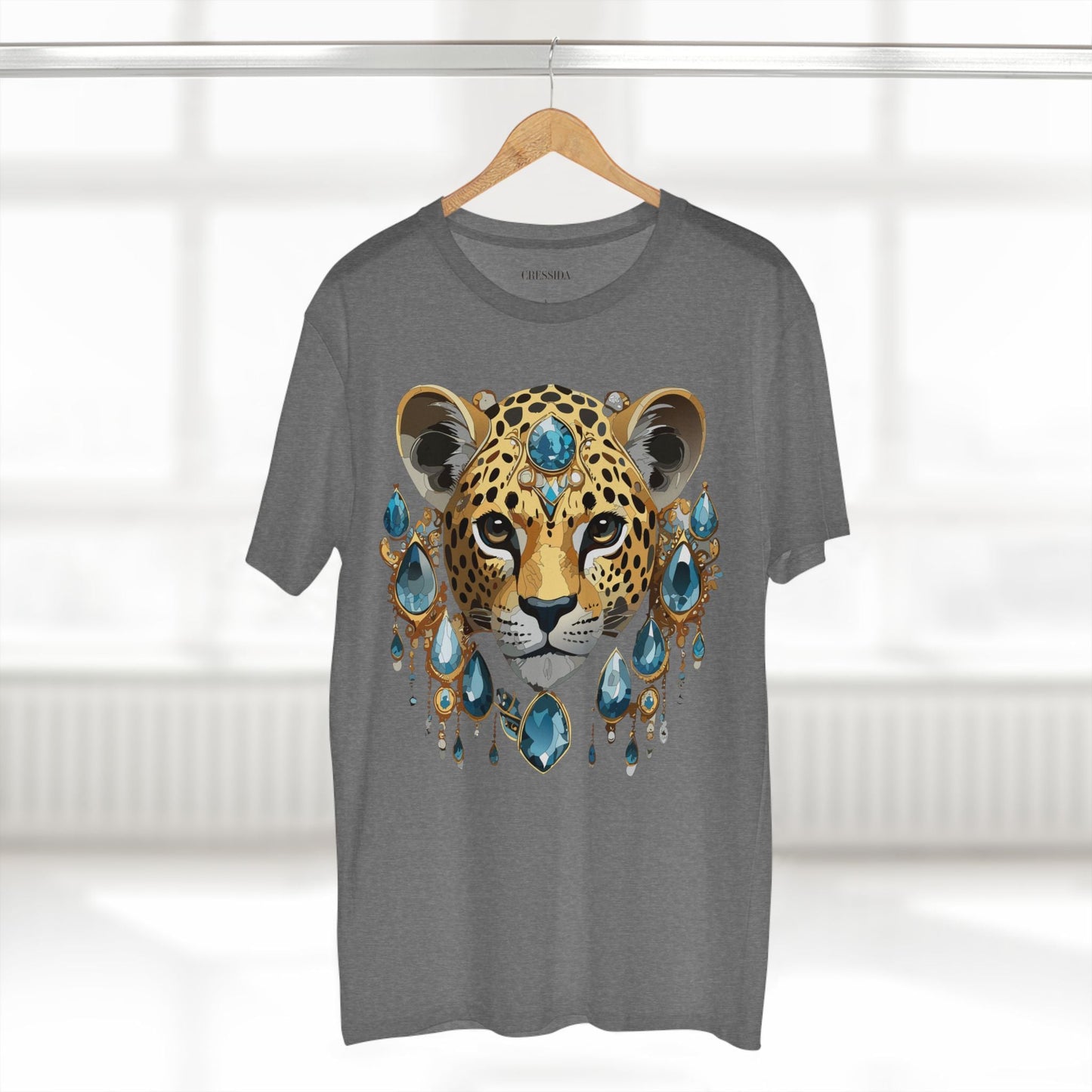 Cheetah Graphic Unisex 100 Cotton Tee With Unique Animal Golden Medallion Art Design 48
