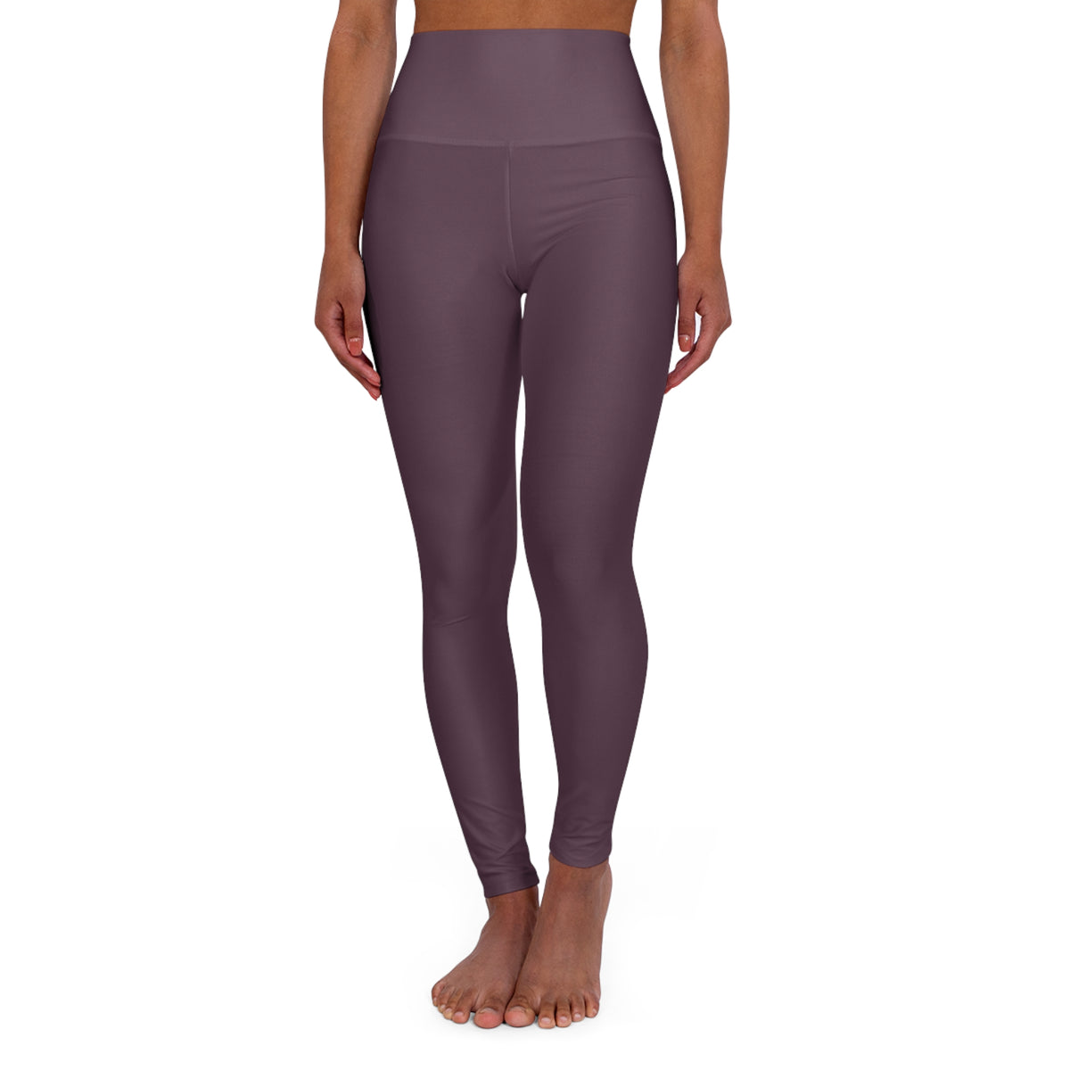 Mauve Shadow Color High-Waist Yoga Leggings Women's Seamless Poly-Span Stretchy Pants XS-2XL