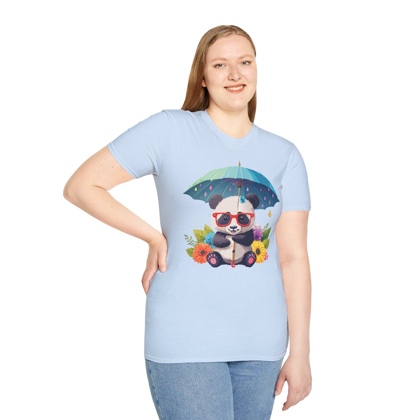 Panda Shirt Unisex Tee 100 Percent Ring Spun Cotton Softstyle Gildan 64000 Animal Print