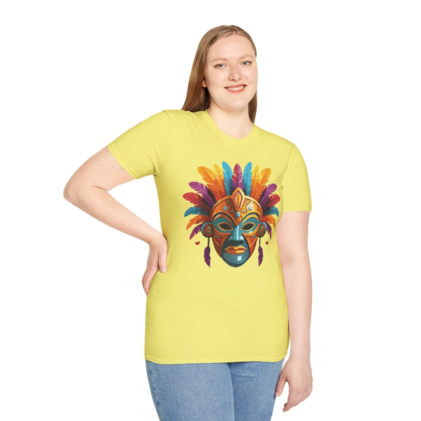 Mask Graphic Unisex Cotton Masquerade Design Artwork Tee 7