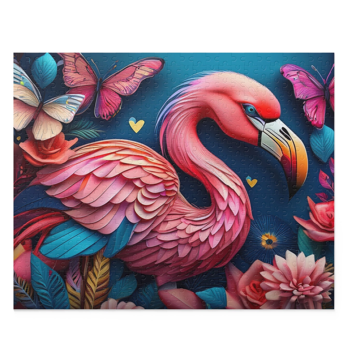 Puzzles-30 Kids Flamingo Puzzle 500-Piece  Floral Flamingo Puzzle 500-Piece, Birds Kids Puzzles Size: 16" x 20",  Ages 9+