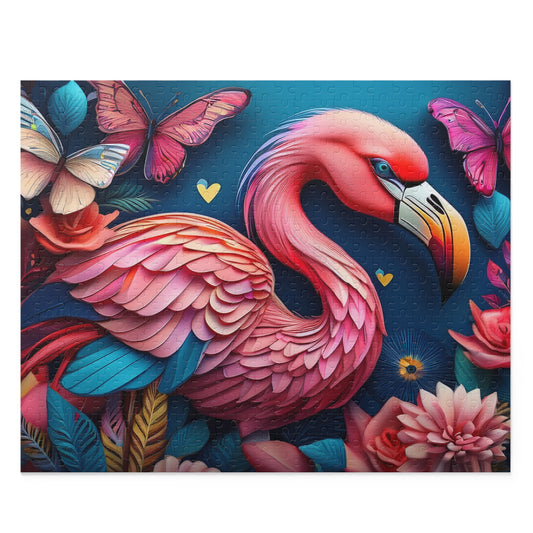 Puzzles-30 Kids Flamingo Puzzle 500-Piece  Floral Flamingo Puzzle 500-Piece, Birds Kids Puzzles Size: 16" x 20",  Ages 9+