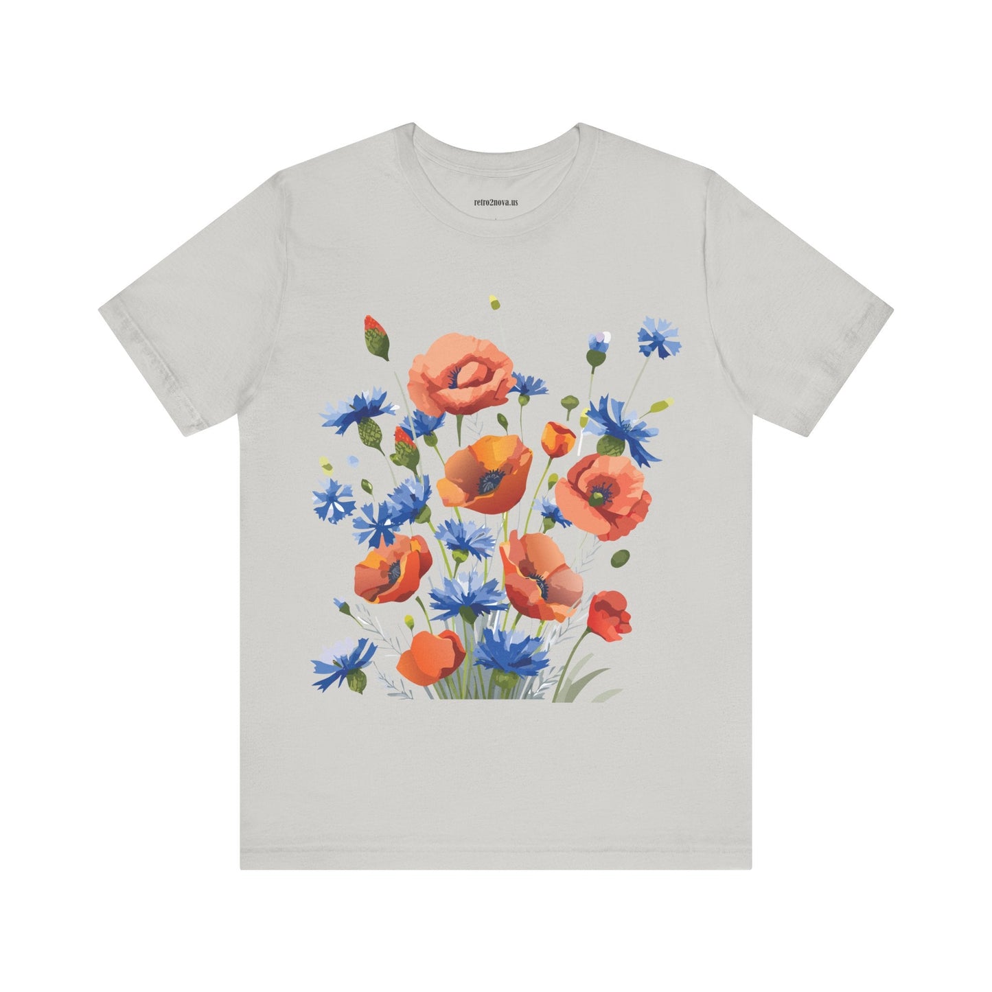 Unisex Floral Shirt Floral Print Tee Lightweight Breathable Fabric Short Sleeve Casual Wear