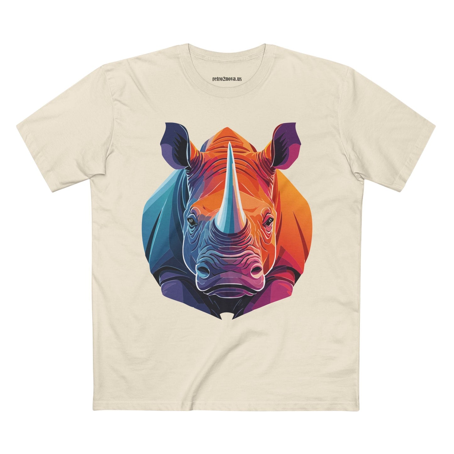 Rhino Animals Shirt Unisex Premium Cotton Tee With Original Art Design From Retro2Nova Art Collection
