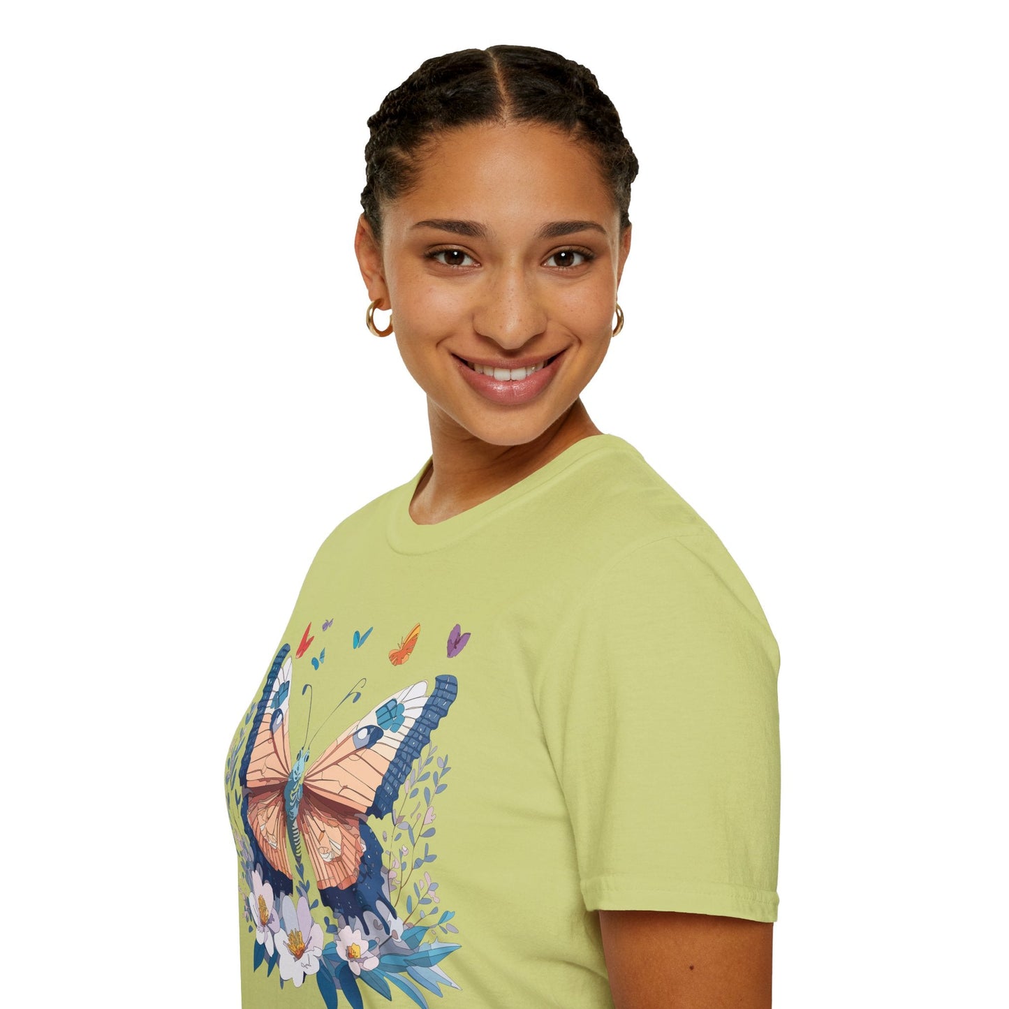 Unisex Butterfly Shirt Monarch Design Gildan Softstyle 64000 Short Sleeve Tee For Men And Women