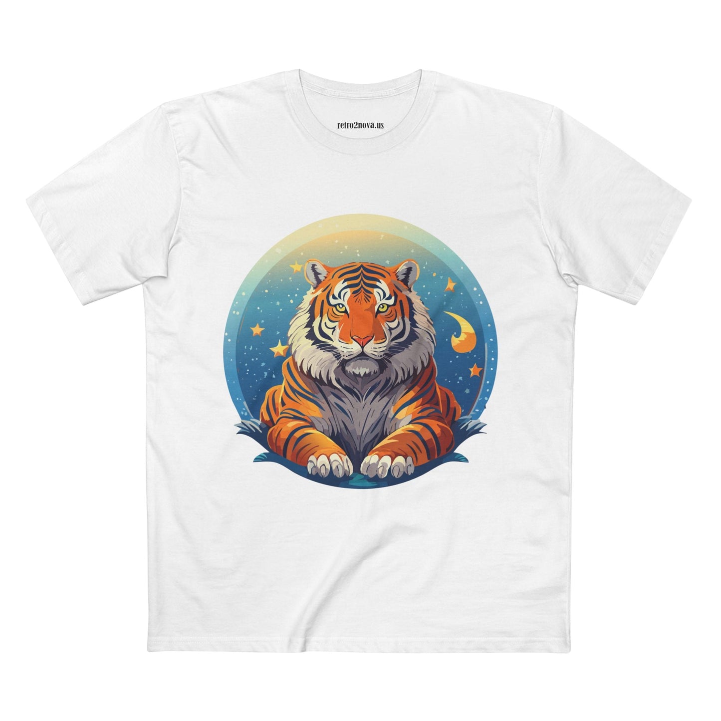 Tiger Animal Shirt Unisex Premium Cotton Tee With Original Art Design By Retro2Nova Soft Comfortable Everyday Wear