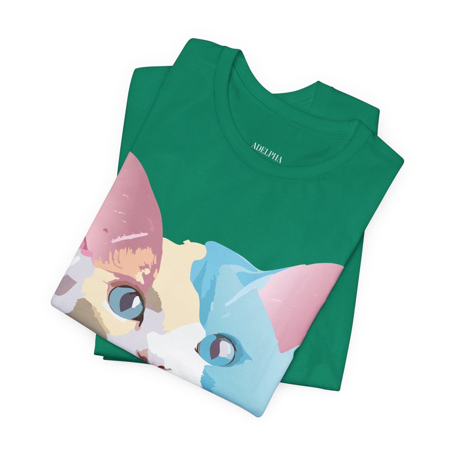 Cat Graphic Tee Unisex Short Sleeve Shirt With Vintage Adelpha Artwork