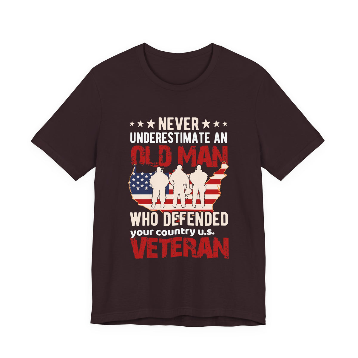 Old Man Who Defended Your Country U.S. Veteran T-Shirt American Flag Veteran Unisex Cotton Tee v7