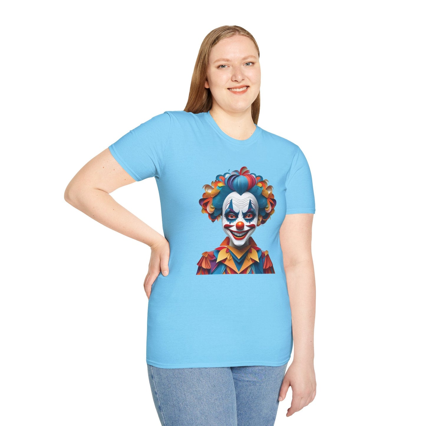 Clown Shirt Unisex T Shirt Short Sleeve Funny Man Circus Tee Gildan Softstyle 64000