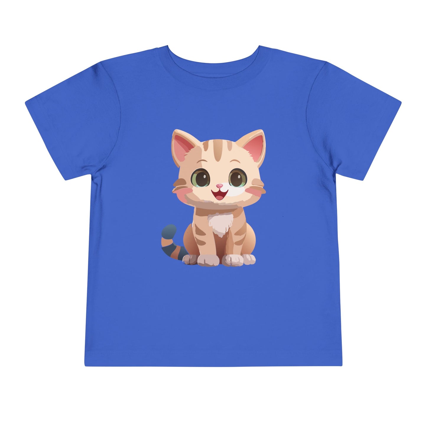 Bonita camiseta de manga corta para niños pequeños con gato: adorable camiseta con gráfico de gatito para niños (2 a 5 años)