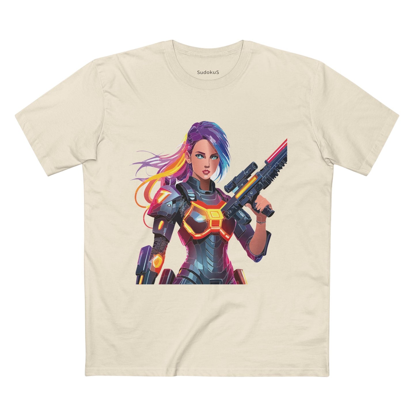 Army-woman Graphic Unisex 100 Cotton Staple Tee 17