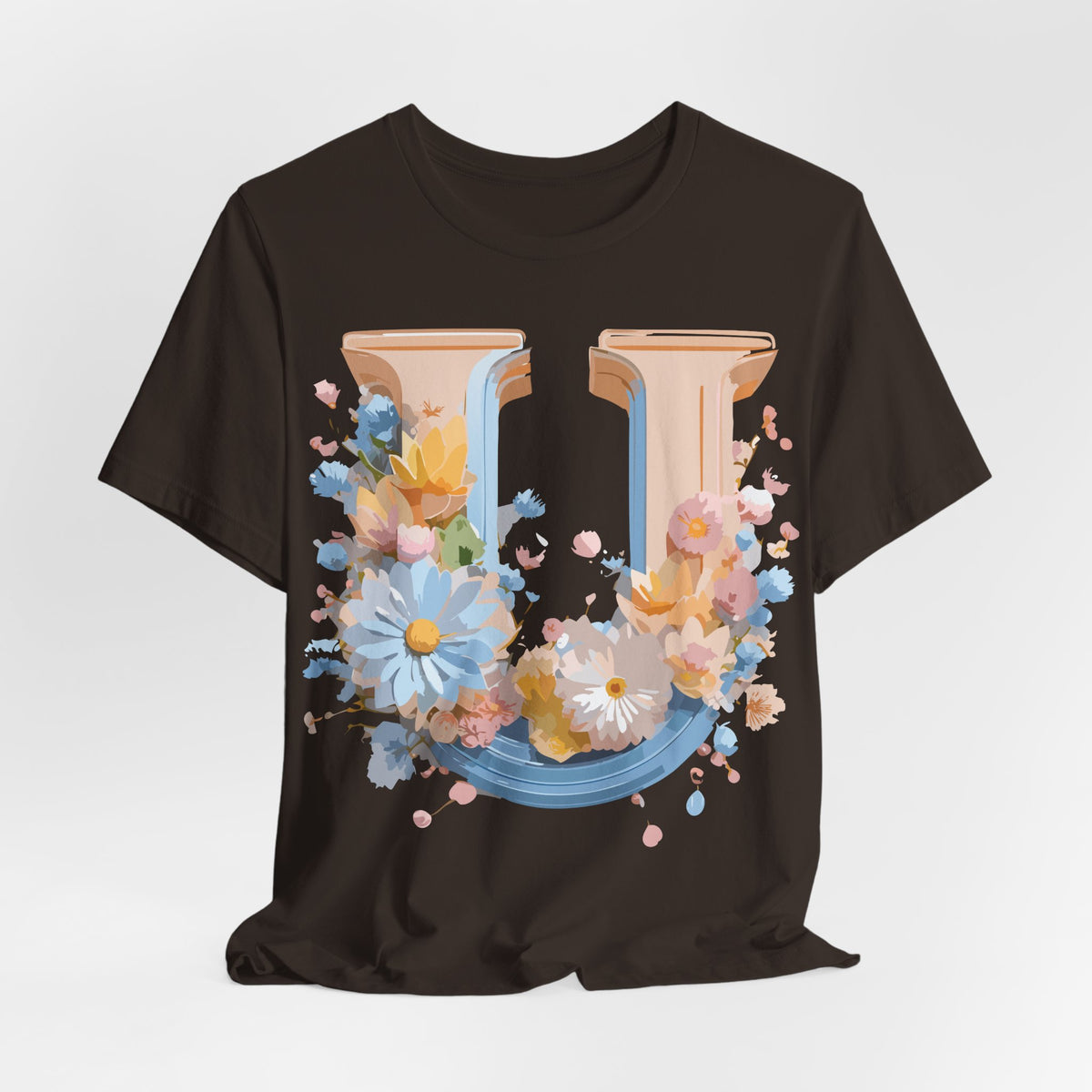 Letter U Graphic Unisex Cotton Bella+Canvas Tee with Art Letter Design