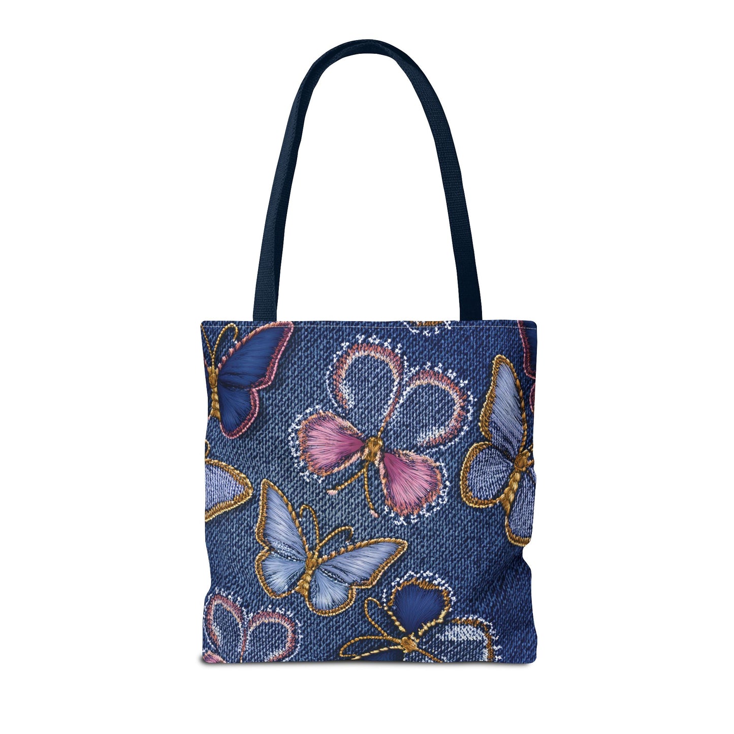 Denim Fabric Imitation Print Unisex Canvas Bag Poly Spun 3 Sizes Tote Bag 179