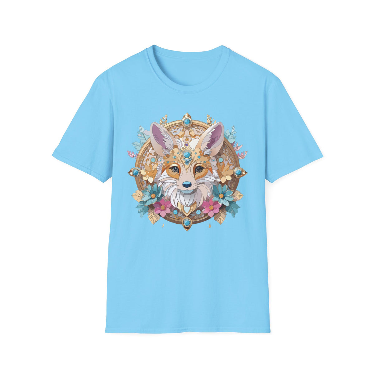 Boho Fox Mandala T-Shirt | Floral Fox Face Tee