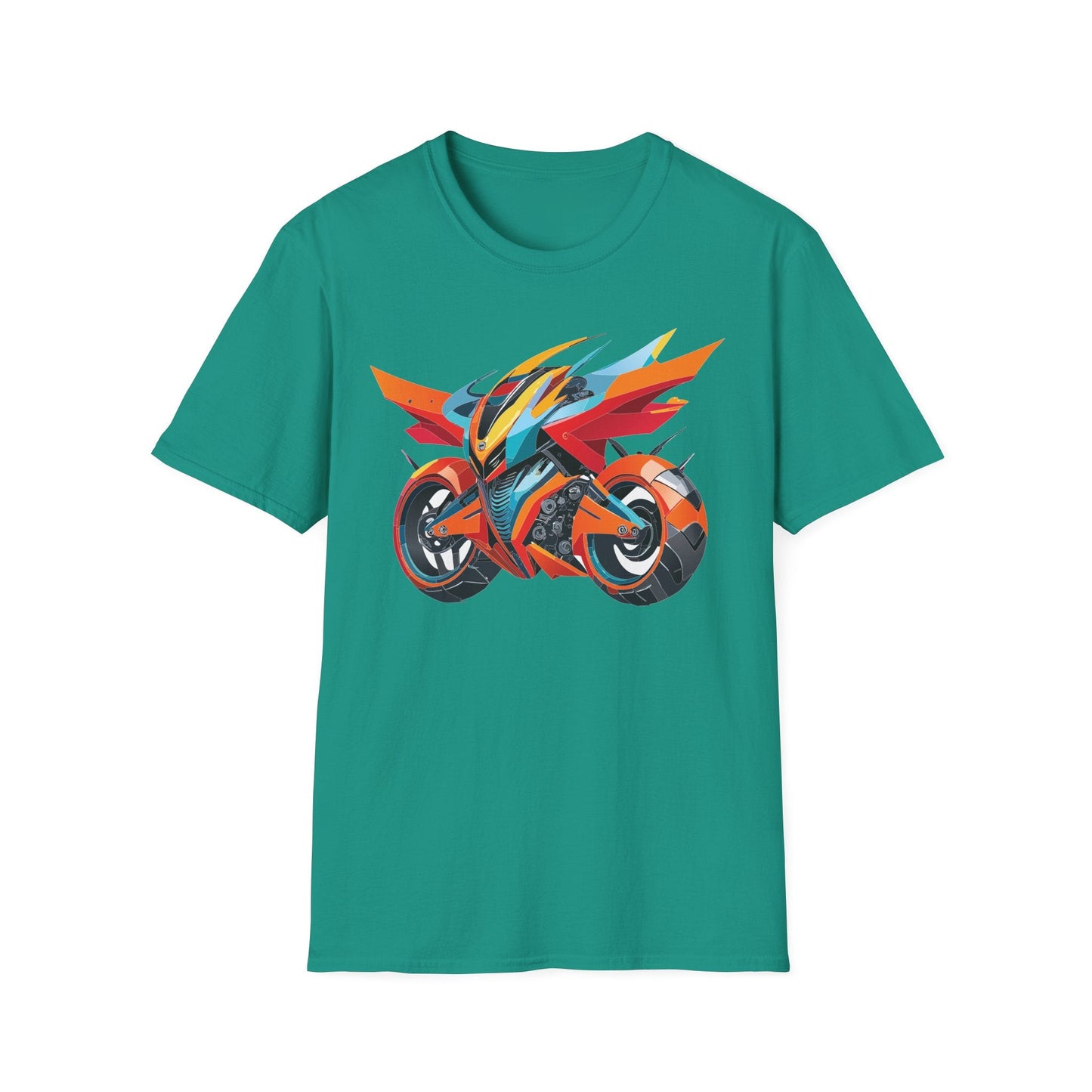 Unisex Bike T Shirt With Motorcycle Art Design Graphic Tee Softstyle 64000 Cotton